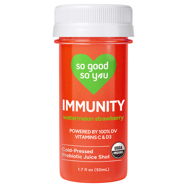 So Good So You Organic Immunity Watermelon Strawberry Probiotic Juice Shot