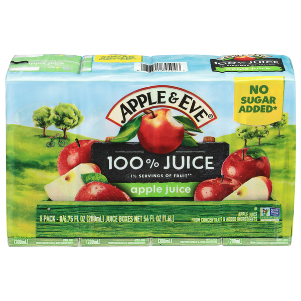 Apple & Eve 100% Apple Juice Boxes No Sugar Added - 8 pk