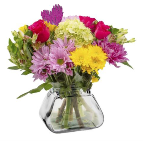 Giant Hearts & Blooms Bouquet Vase