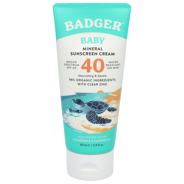 Badger Baby Mineral Sunscreen Cream SPF 40 Chamomile & Calendula