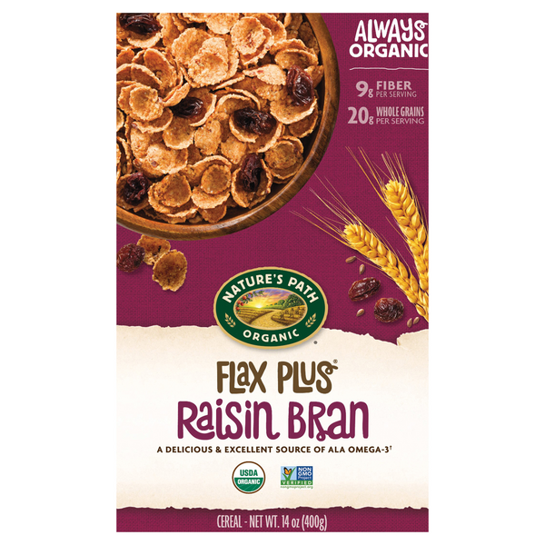 Nature's Path Organic Flax Plus Raisin Bran Fiber Whole Grain Cereal