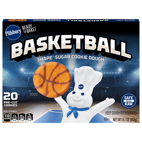 Pillsbury Ready to Bake! Basketball Pre-Cut Sugar Cookie Dough - 20 ct