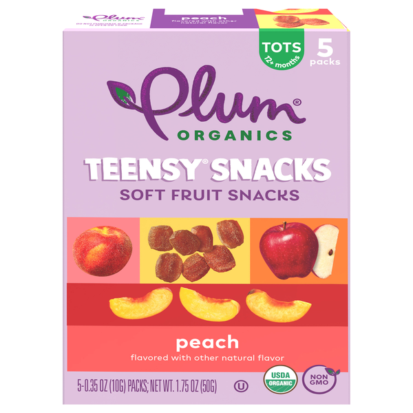 Plum Organics Tots Teensy Peach Fruit Snacks - 5 ct