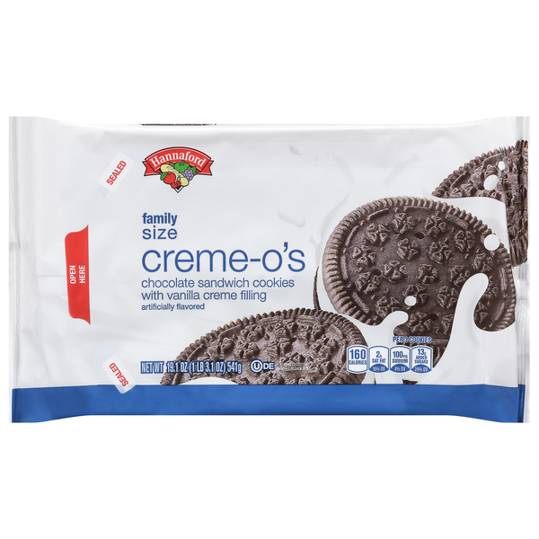 Hannaford Creme-O's Chocolate Sandwich Cookies Family Size