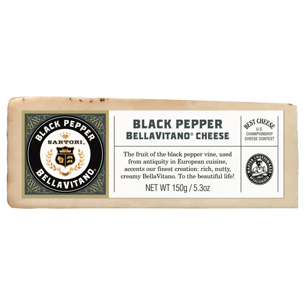 Sartori Black Pepper BellaVitano Cheese Wedge