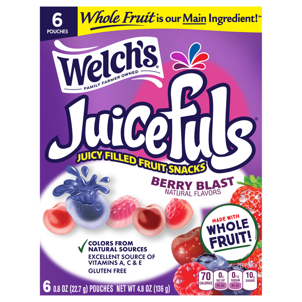 Welch's Juicefuls Berry Blast Juicy Filled Fruit Snacks - 6 ct