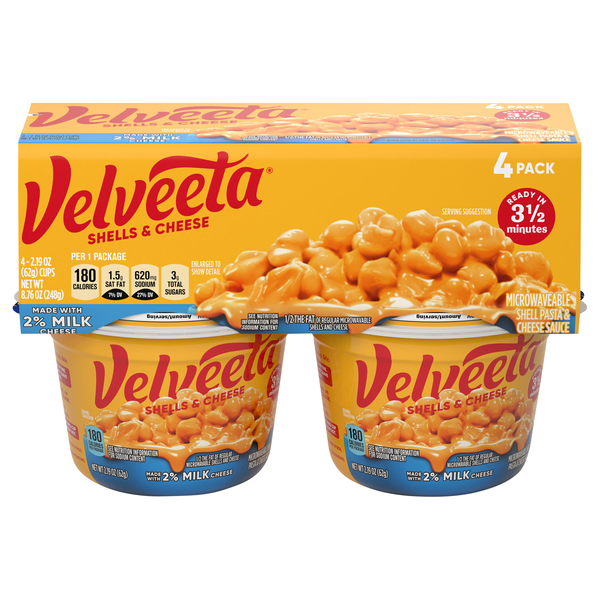 Velveeta Shells & Cheese Pasta Microwaveable Cup - 4 ct