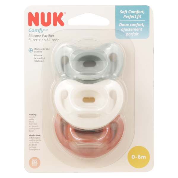 NUK Comfy Silicone Pacifiers 0-6m