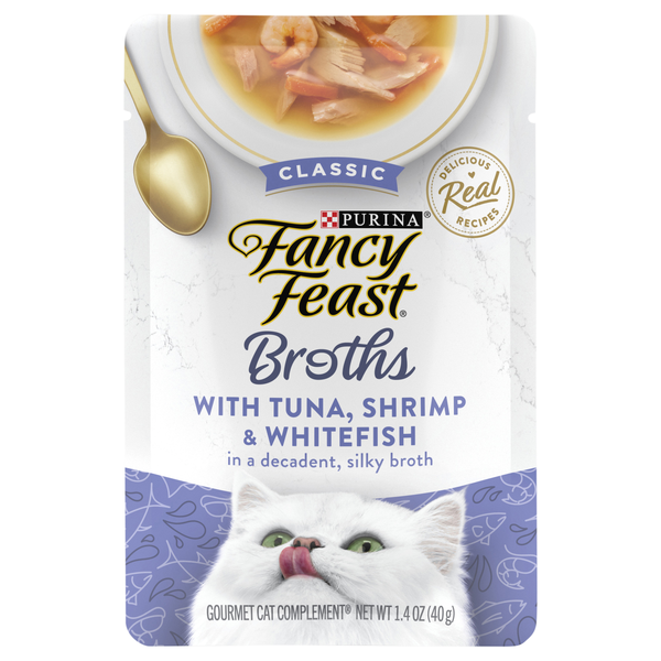 Fancy Feast Broths Cat Complement Classic Tuna Shrimp & Whitefish