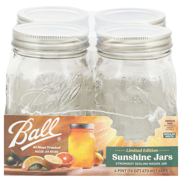 Ball Regular Mouth Sunshine Jars 16 oz