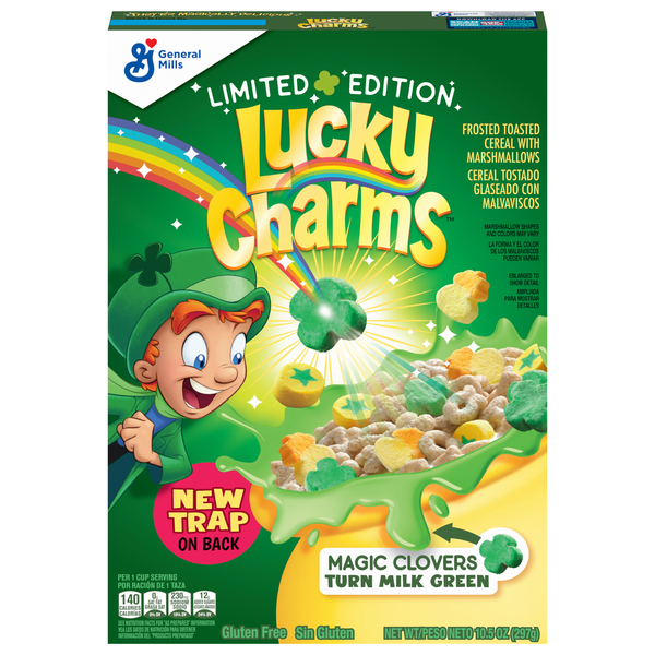 Lucky Charms Limited Magic Clovers Frosted Toasted Cereal w/Marshmallows