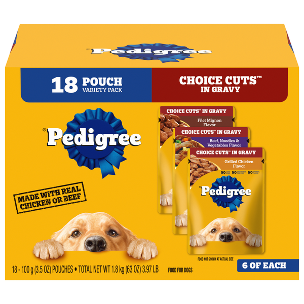 PEDIGREE Choice Cuts in Gravy Variety Pack Adult Wet Dog Food Pouch 18 ct
