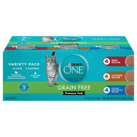 Purina ONE Natural Grain Free Pate Variety Pack Wet Cat Food - 12 ct