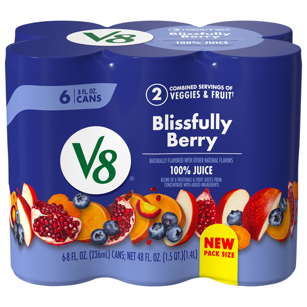 V8 Blissfully Berry Fruit & Vegetable Juice - 6 pk