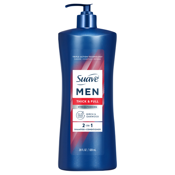 Suave Men Birch & Oakwood Strengthening 2-in-1 Shampoo & Conditioner