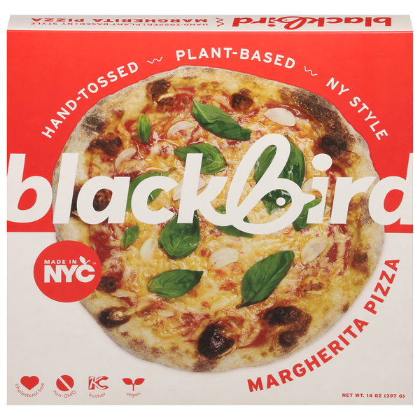 Blackbird Plant-Based Vegan NY Style Hand Tossed Margherita Pizza Frozen