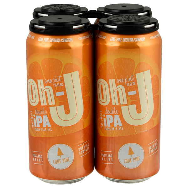 Lone Pine Oh-J Double IPA Beer - 4 pk