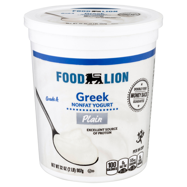 Food Lion Non Fat Plain Greek Yogurt