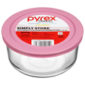 Pyrex Simply Store Round Glass Storage Container with Lid Pink