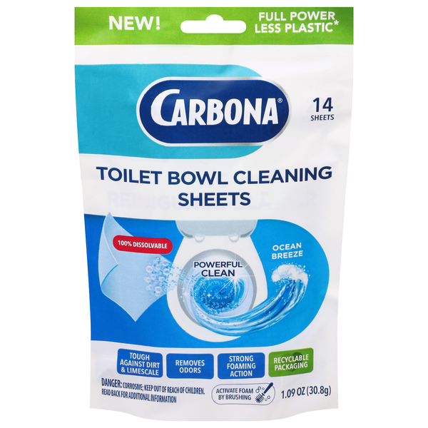 Carbona Ocean Breeze Toilet Bowl Cleaning Sheets - 14 ct