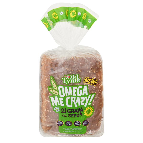 Schmidt Old Tyme Omega Me Crazy! 21 Grain & Seeds Sliced Bread