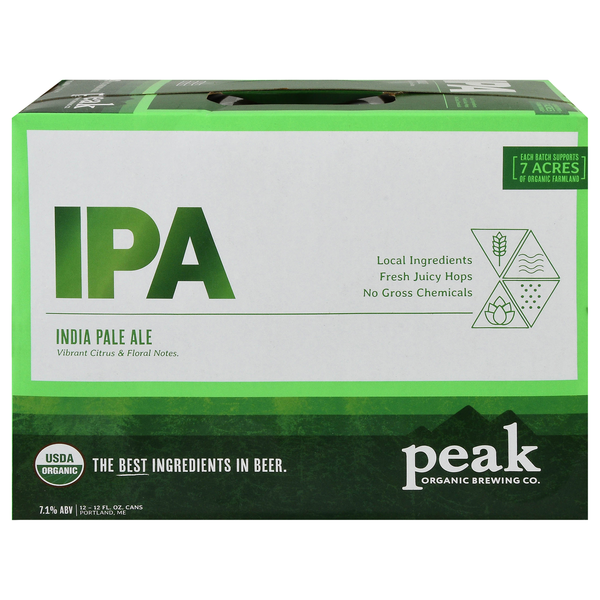 Peak Brewing Organic IPA Beer - 12 pk