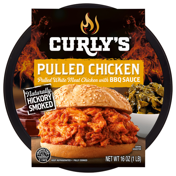 Curly's Gluten Free Hickory Smoked Pulled Chicken w/Barbeque Sauce Fresh