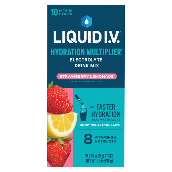 Liquid I.V. Strawberry Lemonade Electrolyte Drink Mix Sticks - 10 ct