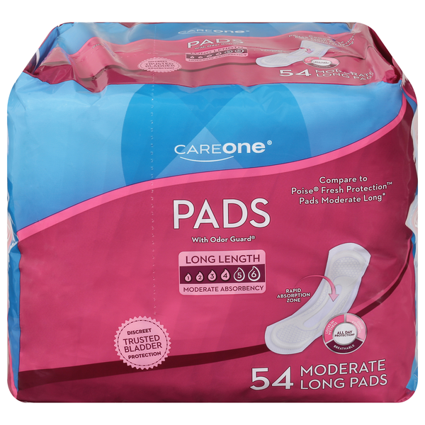 CareOne Incontinence Pads Moderate Long Length