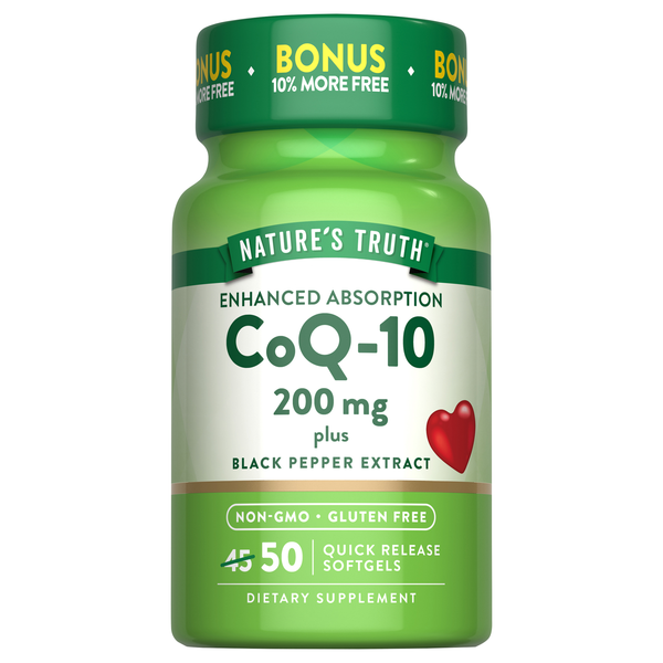 Nature's Truth 200mg CoQ-10 + Black Pepper Extract Softgels