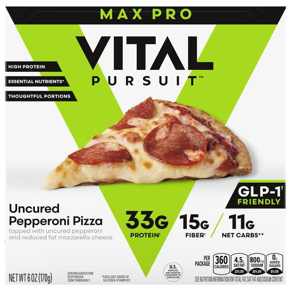 Vital Pursuit Max Pro Uncured Pepperoni Pizza Frozen
