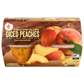 Our Brand Diced Yellow Cling Peaches Fruit Cups in Juice - 4 ct