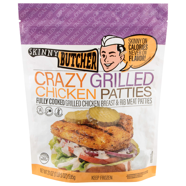 Skinny Butcher Crazy Grilled Chicken Patties Frozen