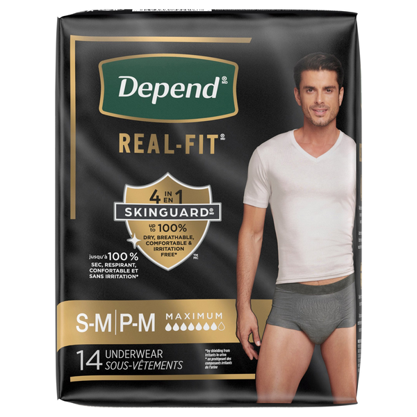 Depend Real Fit Men's Incontinence Underwear S/M