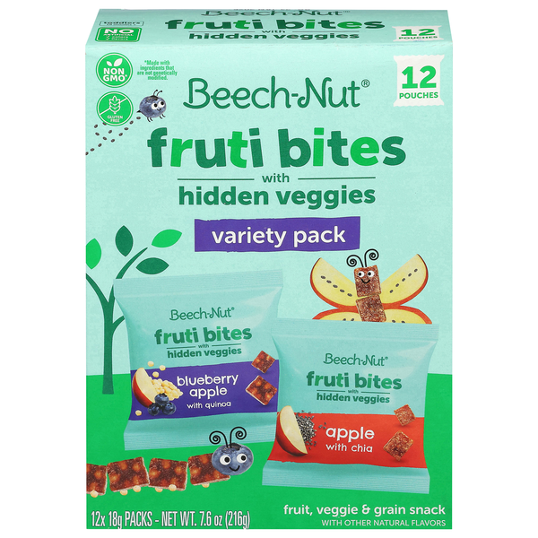 Beech-Nut Fruti Bites Variety Pack Fruit Veggie & Grain Snack - 12 ct
