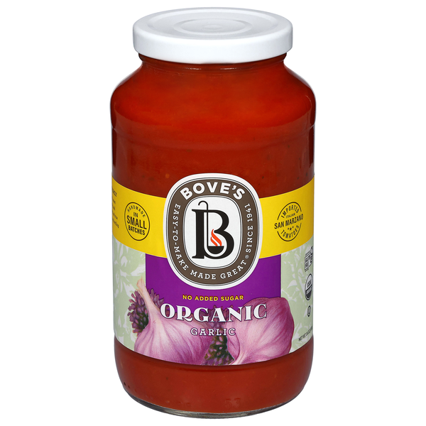 Bove's Organic No Added Sugar Garlic Pasta Sauce