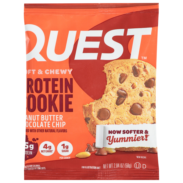 Quest Keto Peanut Butter Chocolate Chip 15g Protein Soft & Chewy Cookie