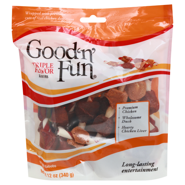 Good 'n' Fun Triple Flavor Kabobs Chicken Liver Duck Dog Chews - 18 ct
