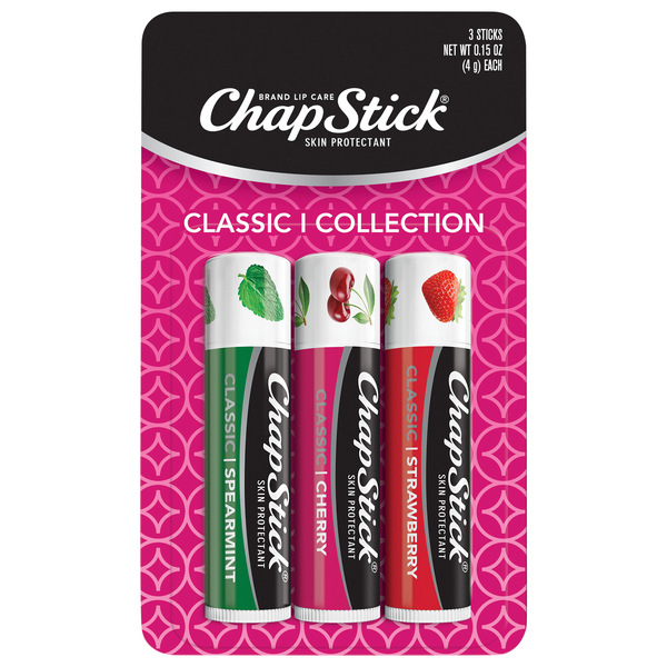 ChapStick Classic Spearmint Cherry & Strawberry Lip Balm - 3 ct