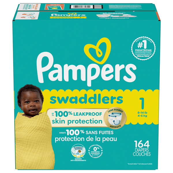 Pampers Swaddlers Size 1 Baby Diapers 8-14 lb