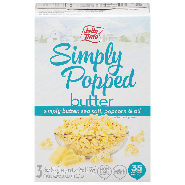 Save on Jolly Time Simply Popped Butter Microwave Popcorn Gluten Free Order Online Delivery