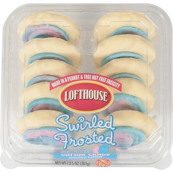 Lofthouse Cotton Candy Swirled Frosted Sugar Cookies - 10 ct