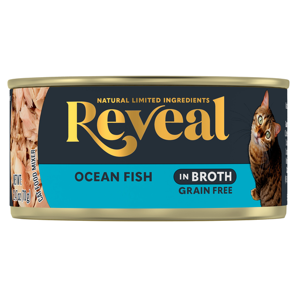 Reveal Wet Cat Food Ocean Fish in Broth Grain Free