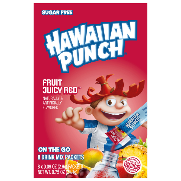 Hawaiian Punch On the Go Sugar Free Fruit Juicy Red Drink Mix - 8 ct