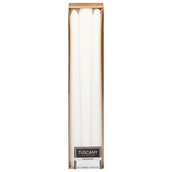 Tuscany Candle White Unscented Tapers 10 Inch