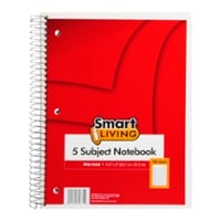 Smart Living 5 Subject Notebook Wide Ruled 10.5 X 8 Inch - 180 Sheets