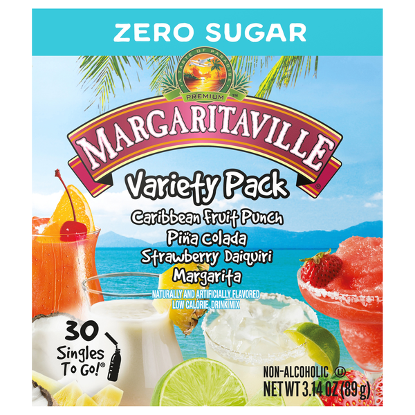 Margaritaville Singles to Go Non-Alcoholic Drink Mix Variety Pack - 30 ct