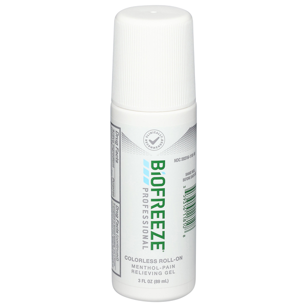 Biofreeze Colorless Roll-On Menthol Pain Relieving Gel