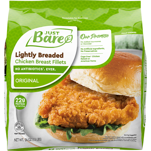Just Bare Original Lightly Breaded Chicken Breast Fillets Frozen