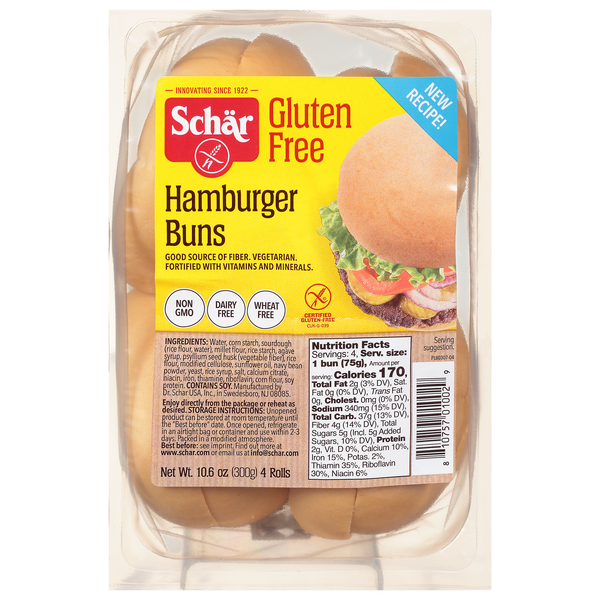 Save on Schar Hamburger Buns Gluten Free 4 ct Order Online Delivery